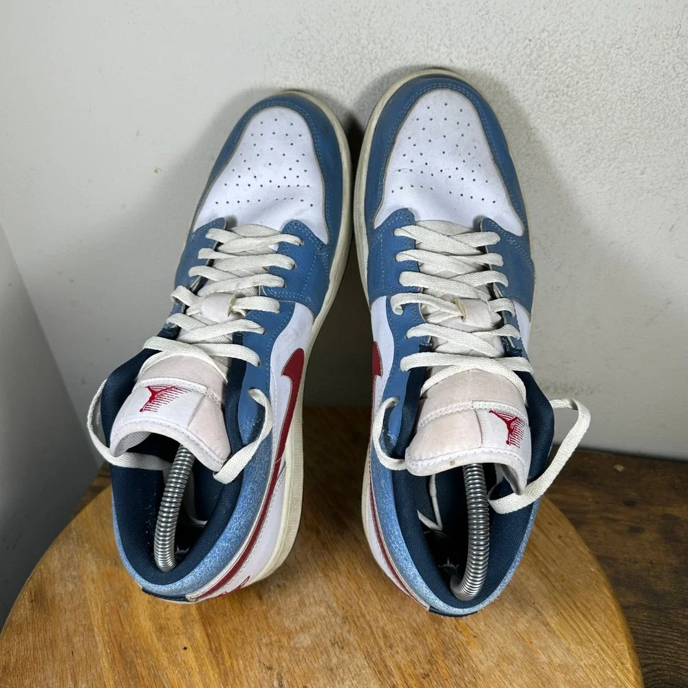 Jordan 1 Low SE Industrial Blue White Varsity Red Sneakers HM3711-144 Mens 11